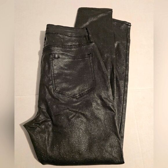 Rebecca Minkoff Black Metallic Pants Size 10 - Picture 1 of 11